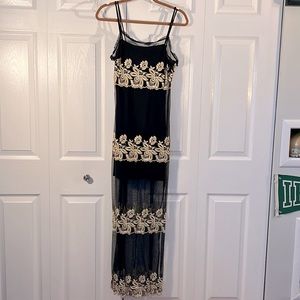 Ellie black strappy gown